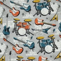 Bio Jersey Motiv Music Mit E-Gitarre Und Schalgzeug Von Stoffonkel In Grau 7 Bio Jersey Motiv Music Mit E-Gitarre Und Schalgzeug Von Stoffonkel In Grau -STOFFBIOTOP Verkäufe Motiv Music mit E Gitarre und 816 2