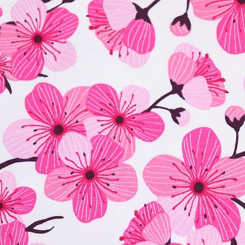 Bio Jersey Motiv Sakura In Weiß Von Stoffonkel 5 Bio Jersey Motiv Sakura In Weiß Von Stoffonkel – Bild 3