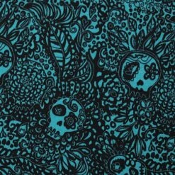 Bio Jersey Motiv Tangle Skulls In Türkis Von Stoffonkel -STOFFBIOTOP Verkäufe Motiv Tangle Skulls in tuerkis von 1153 2