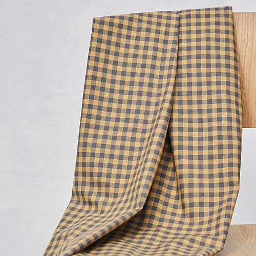 ORGANIC GINGHAM COTTON In Calm Grey/Dry Mustard Von Mind The MAKER 3 ORGANIC GINGHAM COTTON In Calm Grey/Dry Mustard Von Mind The MAKER