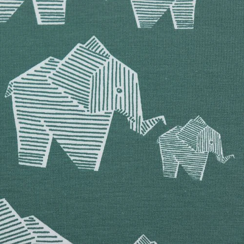 Bio Jersey Origami Motiv Elephant Von Stoffonkel In Staubgrün 5 Bio Jersey Origami Motiv Elephant Von Stoffonkel In Staubgrün – Bild 3