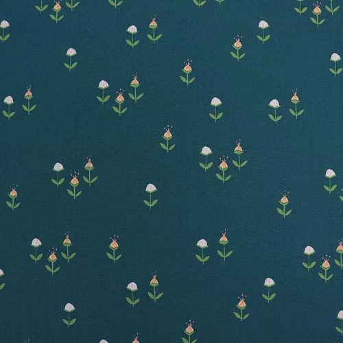 Bio Popeline Baumwollstoff Clover On Teal Von Monaluna 4 Bio Popeline Baumwollstoff Clover On Teal Von Monaluna – Bild 2