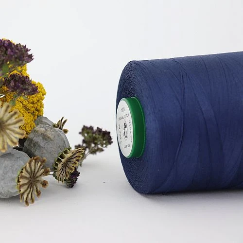 Nähgarn Saphirblau 100% Bio Baumwolle Scanfil 5000m Kone 4 Nähgarn Saphirblau 100% Bio Baumwolle Scanfil 5000m Kone – Bild 2