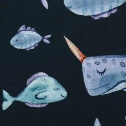 Bio Jersey Sea Animals Navy -STOFFBIOTOP Verkäufe Sea Animals navy Bio Jersey 2055 2