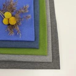 Bio Jersey Stoff Uni Blau Meliert -STOFFBIOTOP Verkäufe Stoff uni blau meliert Bio Jersey 2 2