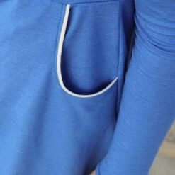 Bio Jersey Stoff Uni Blau Meliert -STOFFBIOTOP Verkäufe blau meliert Bio Jersey Stoff uni 2 4