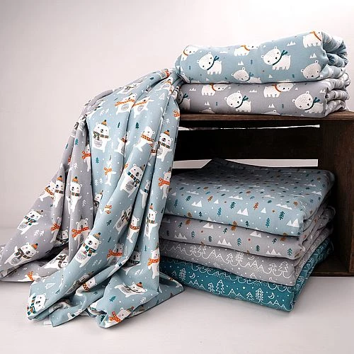 Bio Jersey Motiv Winterwald Grau Von Stoffonkel 7 Bio Jersey Motiv Winterwald Grau Von Stoffonkel – Bild 5