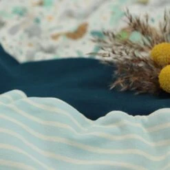 Bio Jersey Stoff Streifen Hellblau Vanille Ringeljersey Stoffonkel -STOFFBIOTOP Verkäufe hellblau vanille Ringeljersey Stoffonkel Bio Jersey 416 4