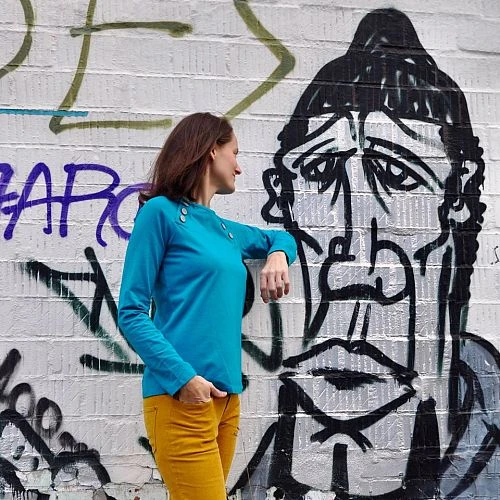 Bio Jersey Stoff Uni Hellpetrol 7 Bio Jersey Stoff Uni Hellpetrol – Bild 5