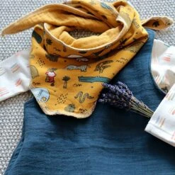 Bio Jersey Safari Animals In Ocker -STOFFBIOTOP Verkäufe ocker Bio Jersey Safari Animals in 1801 5