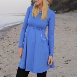 Bio Jersey Stoff Uni Blau Meliert -STOFFBIOTOP Verkäufe uni blau meliert Bio Jersey Stoff 2 3