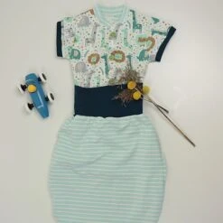 Bio Jersey Stoff Streifen Hellblau Vanille Ringeljersey Stoffonkel -STOFFBIOTOP Verkäufe vanille Ringeljersey Stoffonkel Bio Jersey Stoff 416 5